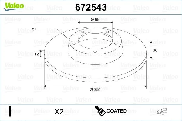 Brake Disc VALEO 672543
