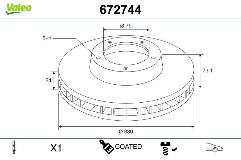 Brake Disc VALEO 672744