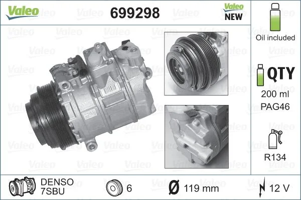 Compressor, air conditioning VALEO 699298