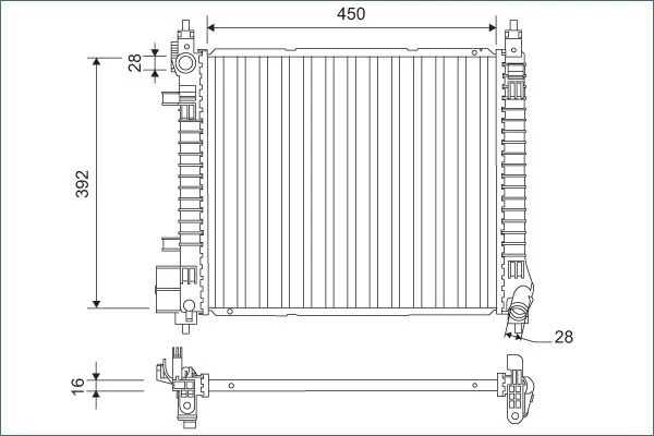 Radiator, engine cooling VALEO 701169