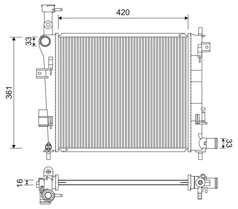 Radiator, engine cooling VALEO 701223