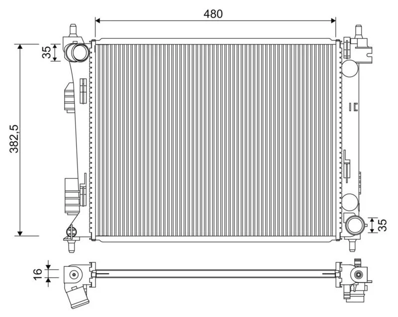 Radiator, engine cooling VALEO 701347
