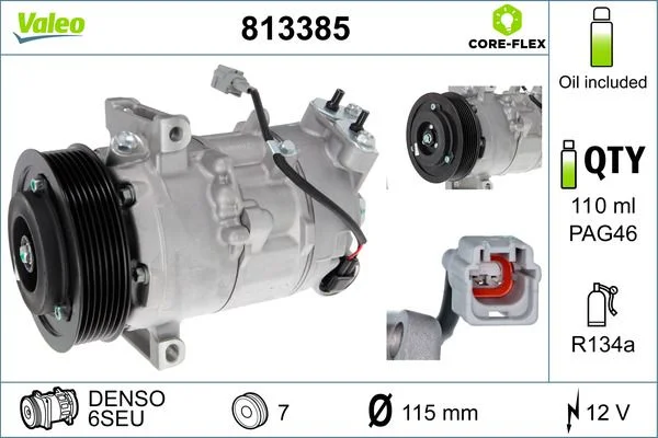 Compressor, air conditioning VALEO 813385