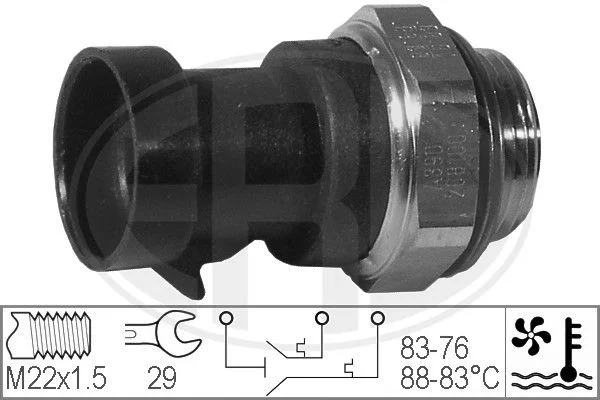 Spínač teploty, ventilátor chladiča ERA 330221