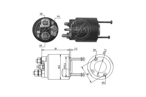 Elektromagnetický spínač, štartér ERA ZM495