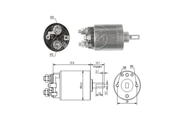 Elektromagnetický spínač, štartér ERA ZM787