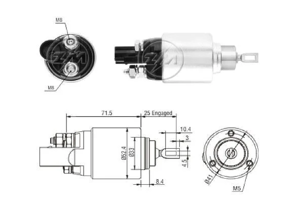 Solenoid Switch, starter ERA ZM8381