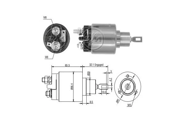 Solenoid Switch, starter ERA ZM873