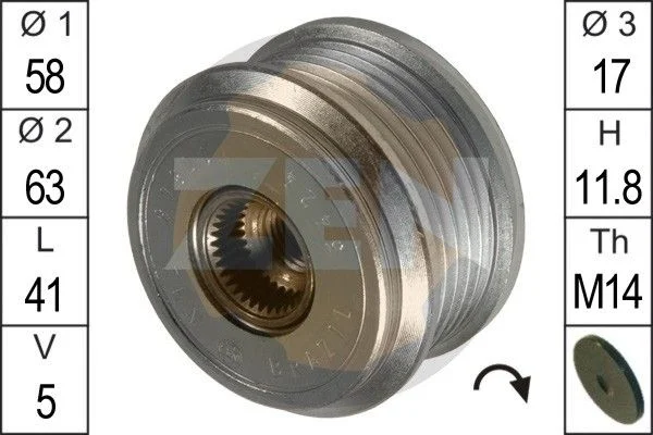 Alternator Freewheel Clutch ERA ZN5424