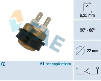Temperature Switch, radiator fan FAE 36080