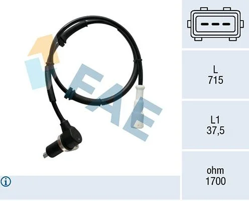 Jutiklis, rato greitis FAE 78465
