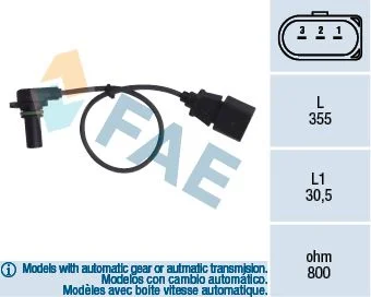 Senzor otáčok, automatická prevodovka FAE 79062
