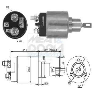 Elektromagnetický spínač, štartér MEAT & DORIA 46002