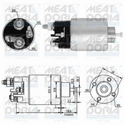 Elektromagnetický spínač, štartér MEAT & DORIA 46058