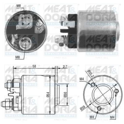 Elektromagnetický spínač, štartér MEAT & DORIA 46083
