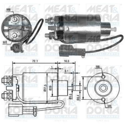 Elektromagnetický spínač, štartér MEAT & DORIA 46096
