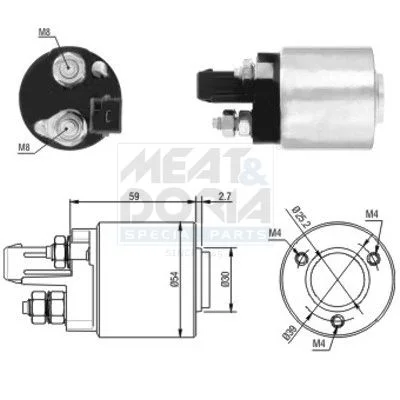 Elektromagnetický spínač, štartér MEAT & DORIA 46105