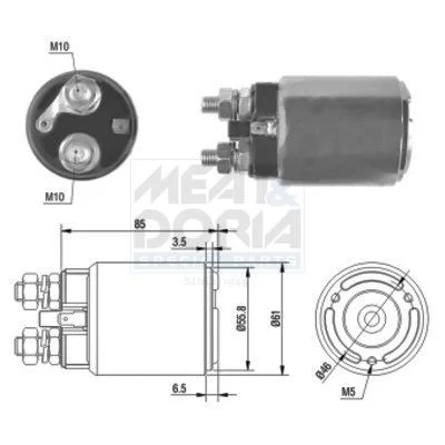 Elektromagnetický spínač, štartér MEAT & DORIA 46120