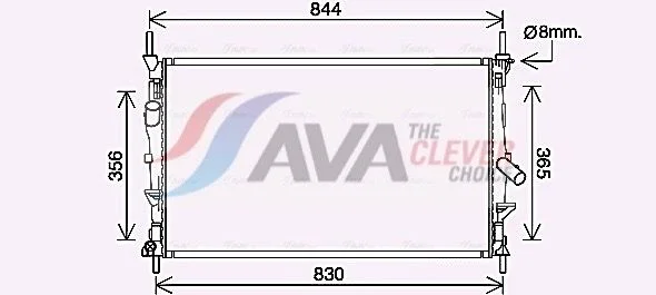 Radiator, engine cooling AVA Clever Choice FD2628