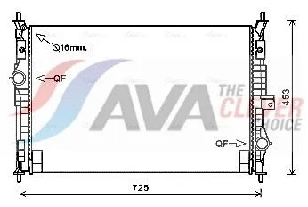 Radiator, engine cooling AVA PE2386