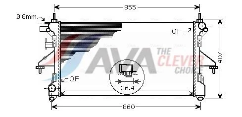 Radiatorius, variklio aušinimas ava clever choice PEA2304