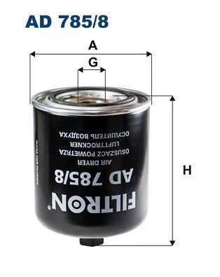 Oro džiovintuvo kasetė, suspausto oro sistema FILTRON AD785/8
