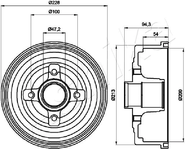 Brake Drum ASHIKA 56-00-0412