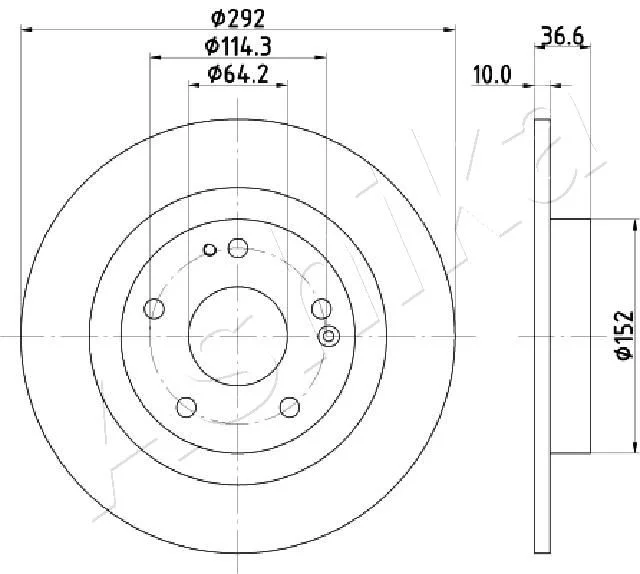 Brake Disc ASHIKA 61-04-427
