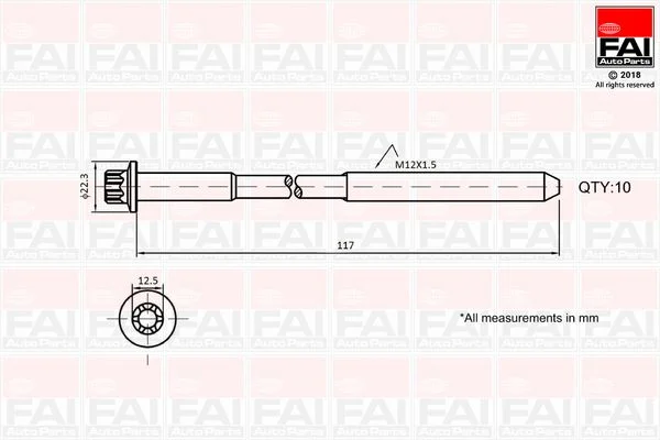 Sada skrutiek hlavy valcov FAI AutoParts B1018