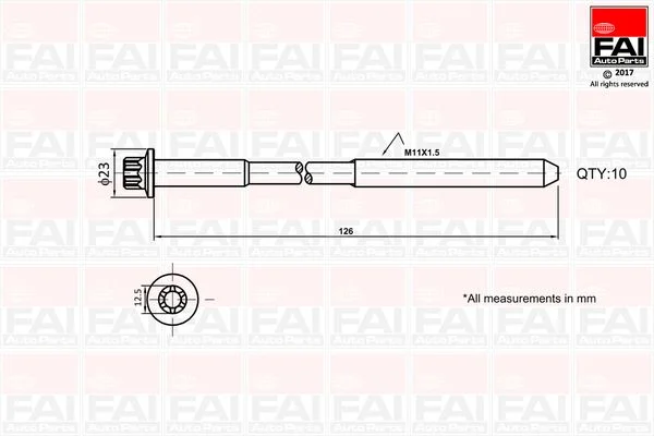 Sada skrutiek hlavy valcov FAI AutoParts B1139