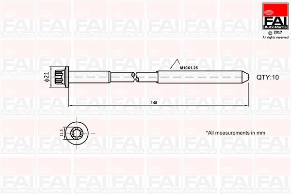 Varžtų kompl., cil. galvutės varžtai FAI AutoParts B1140