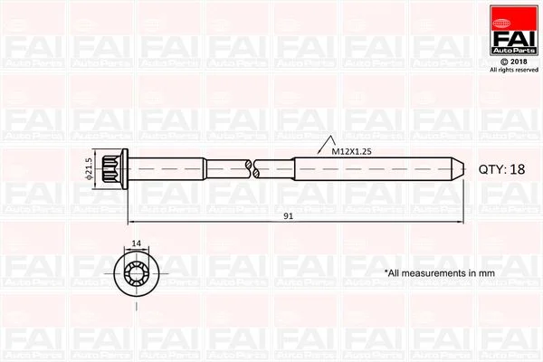 Cylinder Head Bolt Set FAI AutoParts B2101