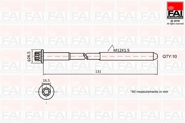 Varžtų kompl., cil. galvutės varžtai FAI AutoParts B896