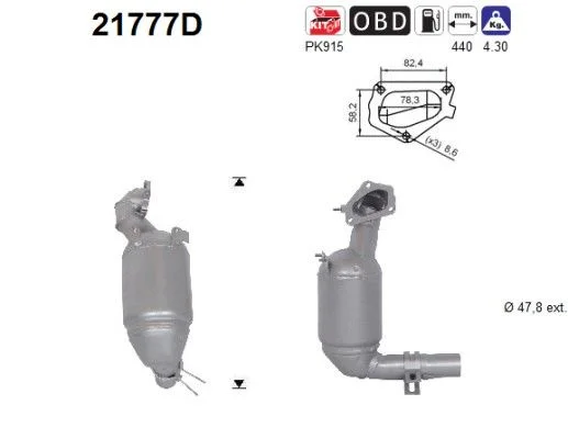 Katalizatoriaus keitiklis ASC 21777D