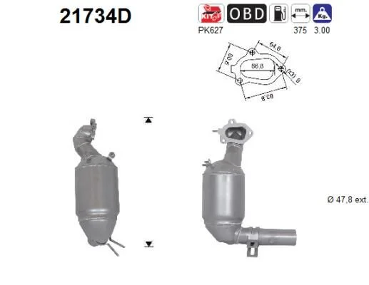 Catalytic Converter AS 21734D