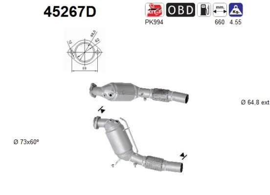 Catalytic Converter AS 45267D