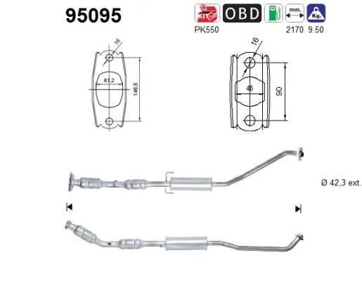Catalytic Converter AS 95095