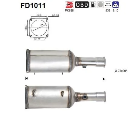 Suodžių / kietųjų dalelių filtras, išmetimo sistema AS FD1011