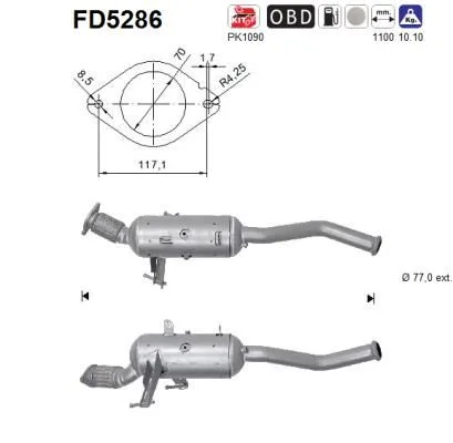 Suodžių / kietųjų dalelių filtras, išmetimo sistema AS FD5286