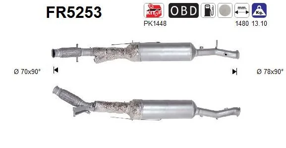 Suodžių / kietųjų dalelių filtras, išmetimo sistema AS FR5253