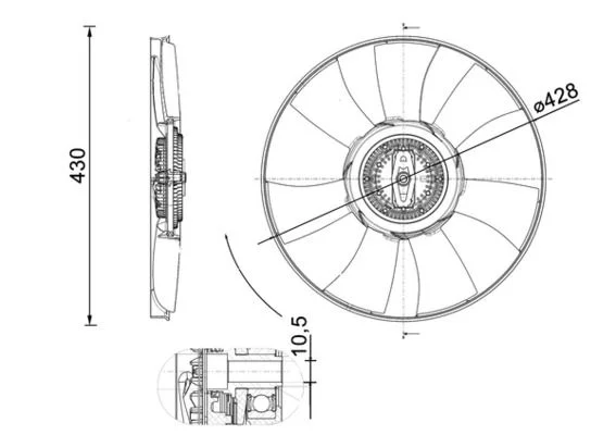 Ventiliatorius, radiatoriaus CFF 529 000P