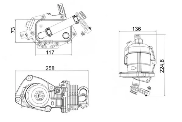 Oil Cooler, engine oil MAHLE BEHR HELLA TERMIKA CLC355001S
