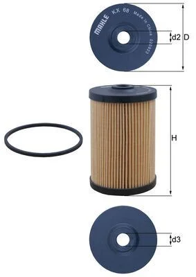 Kuro filtras MAHLE KX68D
