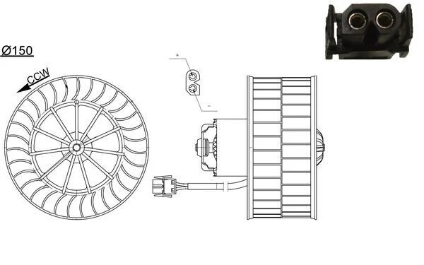 Vnútorný ventilátor MAHLE AB44000S