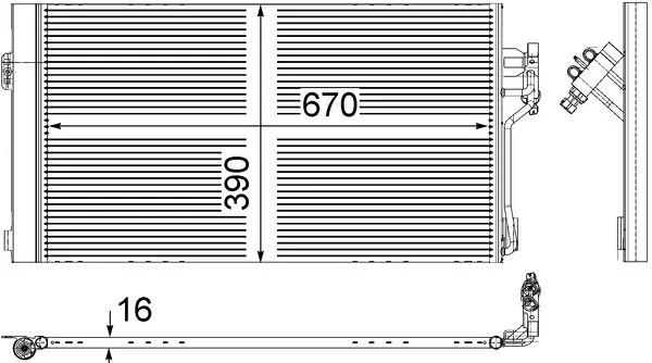 Kondenzátor, klimatizácia MAHLE AC 761 000S