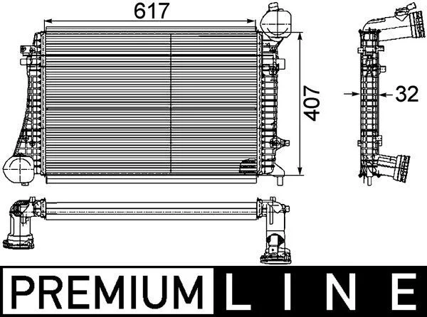 Tarpinis suslėgto oro aušintuvas, kompresorius MAHLE CI 166 000P
