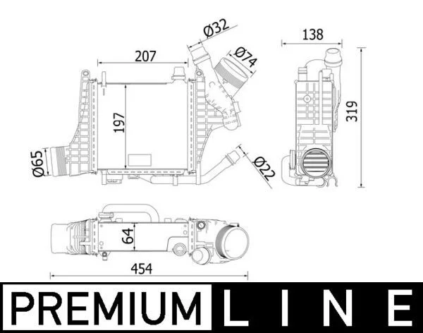 Tarpinis suslėgto oro aušintuvas, kompresorius MAHLE CI541000P