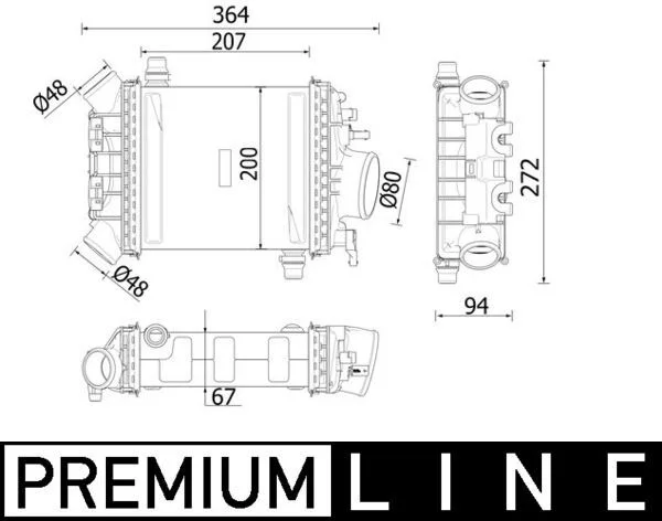 Tarpinis suslėgto oro aušintuvas, kompresorius MAHLE CI 547 000P
