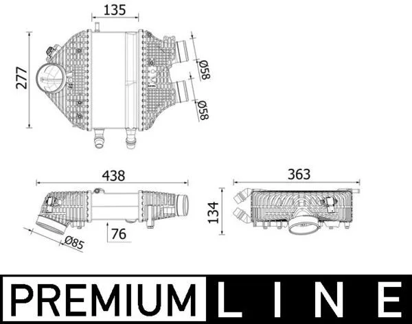 Tarpinis suslėgto oro aušintuvas, kompresorius MAHLE CI 618 000P