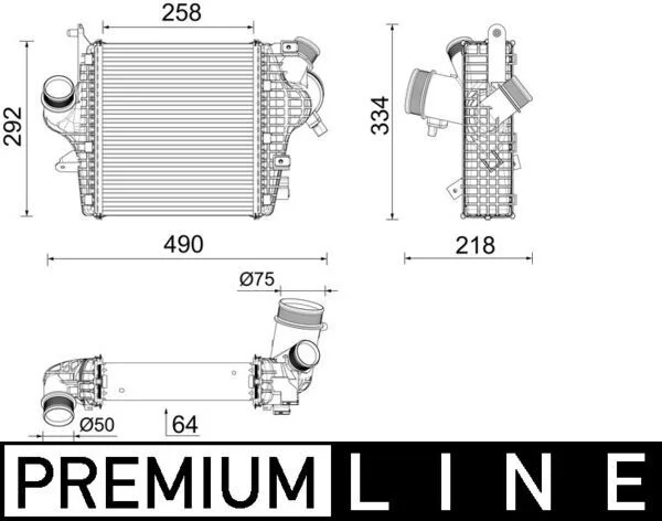 Tarpinis suslėgto oro aušintuvas, kompresorius MAHLE CI637000P